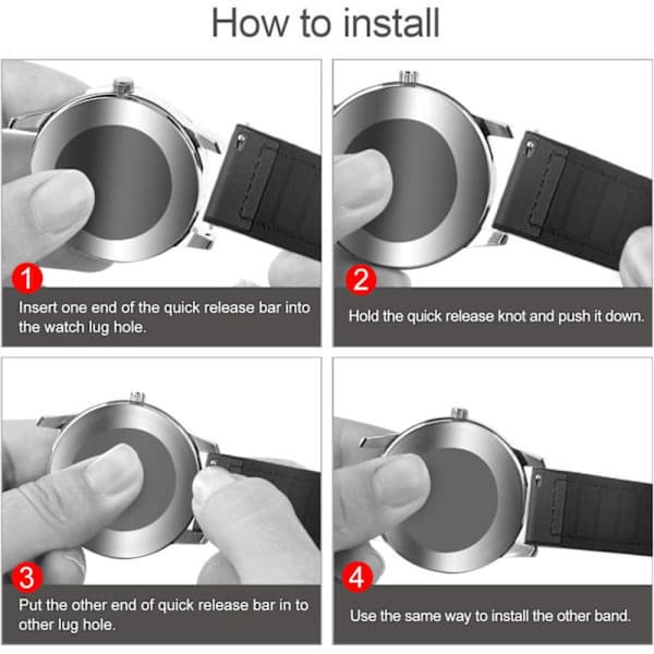22mm Armband, Läder och Silikon Smartwatch Armband Comp