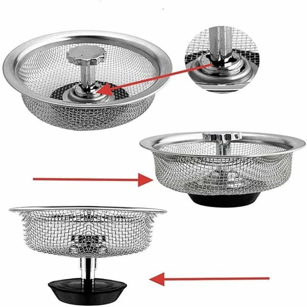 2-delat diskbänksil i rostfritt stål, duschbänksil, diskho