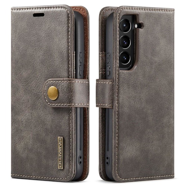 DG MING Samsung S22 2-i-1 Magnet Plånboksfodral - Grå grå