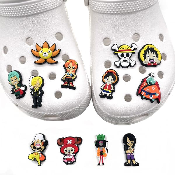 12 stk. One Piece Serie Crocs Sko Blomst Sko Spænde Dekorative B