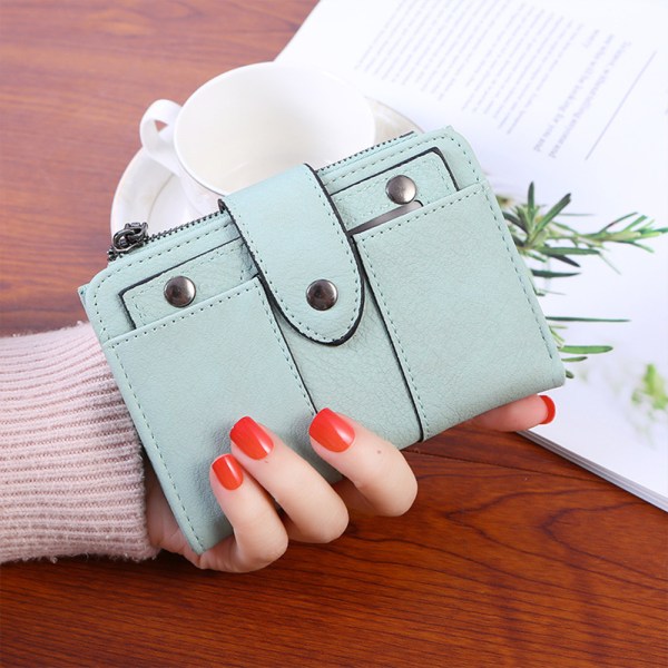 Liten mjuk läderplånbok för kvinnor RFID-blockerande damkort