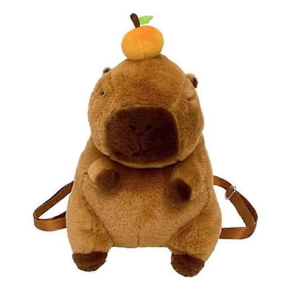 Plyschväska ryggsäck formad som capybara, plyschryggsäck E A