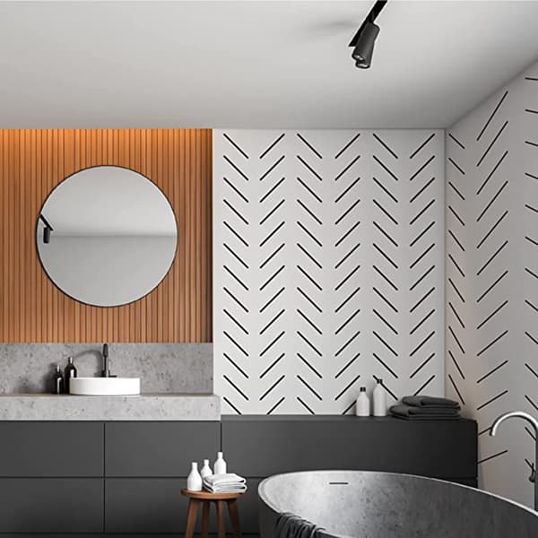 Vinyl väggdekor \"Black Line Room\", modern bohemisk dekal 30