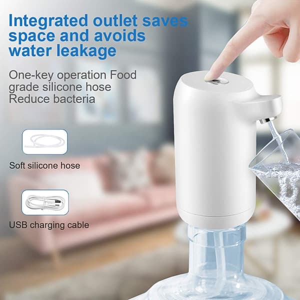 Vattenflaskpump 5 Gallons Vattenflaskdispenser USB-laddning Automatisk Dricksvattenpump Bärbar Elektrisk Vattenpump för 5 Gallons Flaska