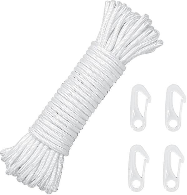 15m 6mm Nylon Flagglina Flaggstångsrep Rep Flagg Halyard