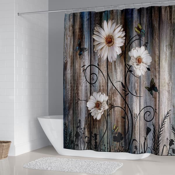 3D-printet badeforhæng - 150*180 cm, træmønster