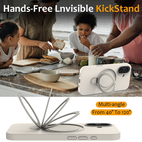 Silikonskal Kickstand MagSafe iPhone 16 Beige