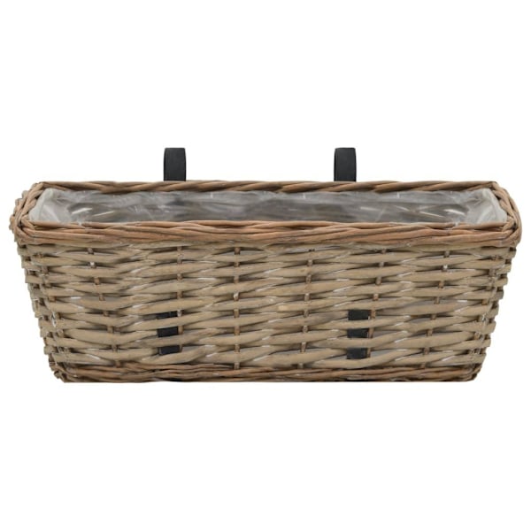 vidaXL Balkonglåda 2 st korg med PE-foder 40 cm Brun
