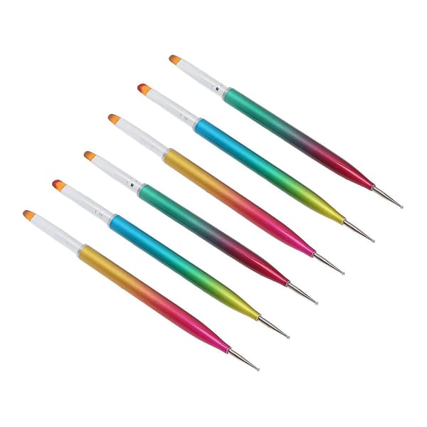 6 stk. Dobbeltsidet Neglekunst Børstesæt - DIY Tegneværktøjer til Neglekunst Design