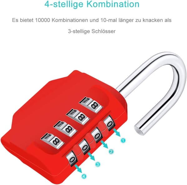 [2 delar] 4-siffrigt kombinationshänglås, vattentätt kombinationslås