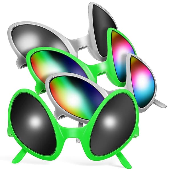 4 stk. Alien-briller Sjove solbriller Simulation Alien-briller Festkostume rekvisitter