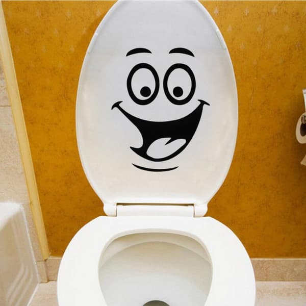 2 kpl hymiö-WC-tarra kylpyhuoneen sisustus seinätarra