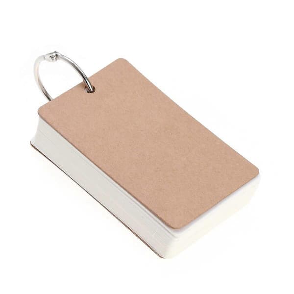 300 sider permring Enkel Flash Kraftpapir Studiekort Bokmerke DIY Hilsen Indeks (Hvit)