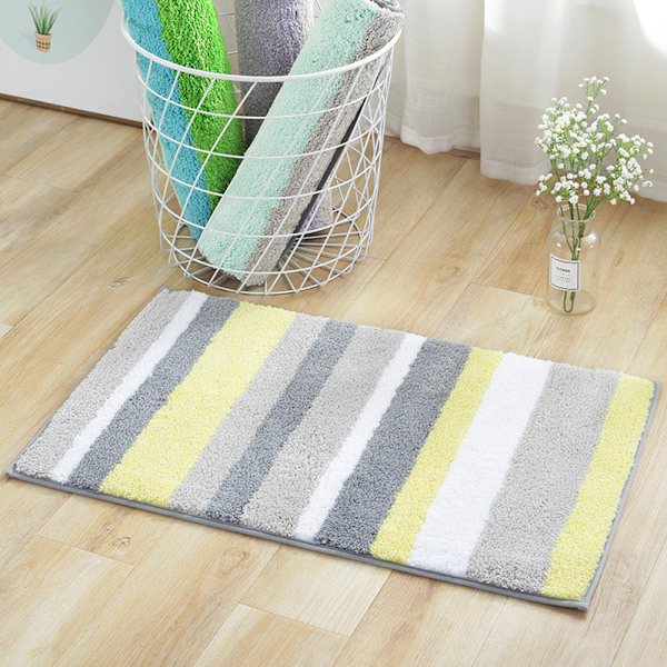 Mångsidig Cordural Randig Badrumsmatta, Plysch Högabsorberande Halkfri Badrumsmatta för Kök Sovrum, 50 X 80 Cm Mikrofiber Med Tpr Gummi