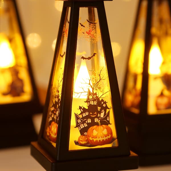 Halloween trekantet vindlys - hodeskalle, Halloween LED-stearinlys