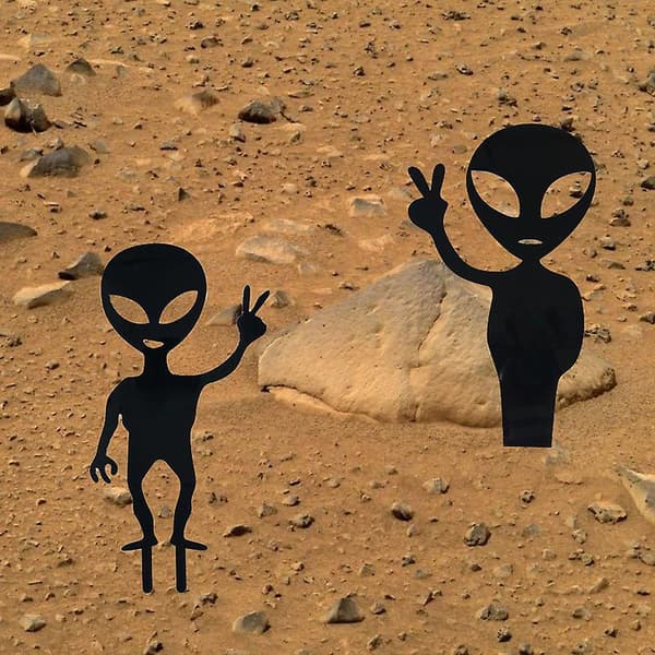 Hagedekorasjon, Alien Silhuett Hagedekorasjon Utendørs Plen