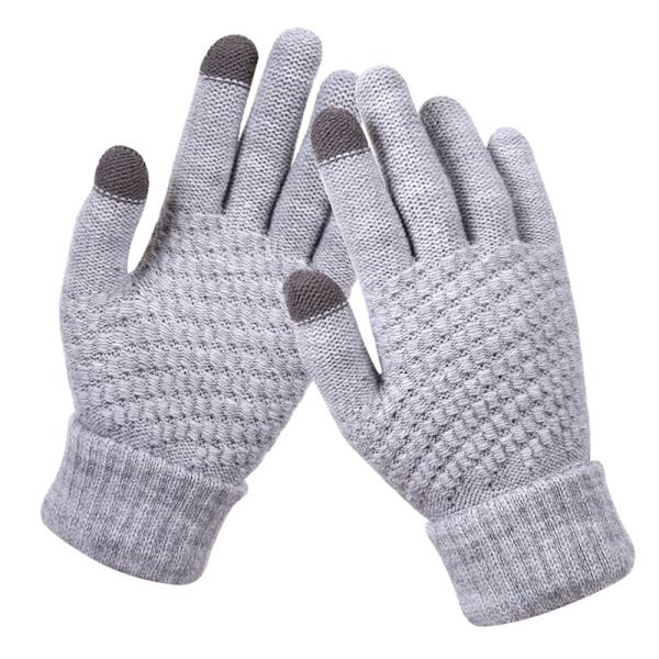 2 par dame touch screen handsker vinter strikket plys jacquard