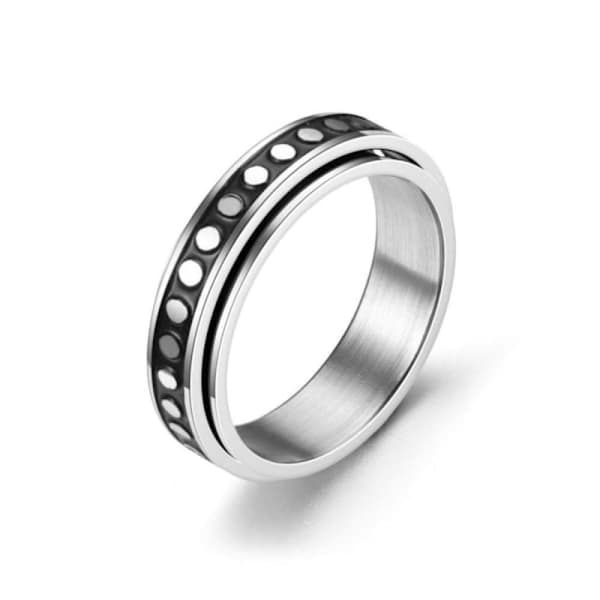 Angstdæmpende spinner fidget roterende ring ringe Størrelse 6/16.4mm størrelse 8/18,2 mm