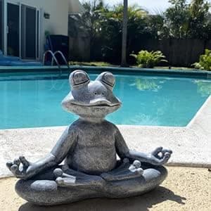 Den Original Mediterande Zen Yoga Groda Figur Trädgårdsstaty - Gi