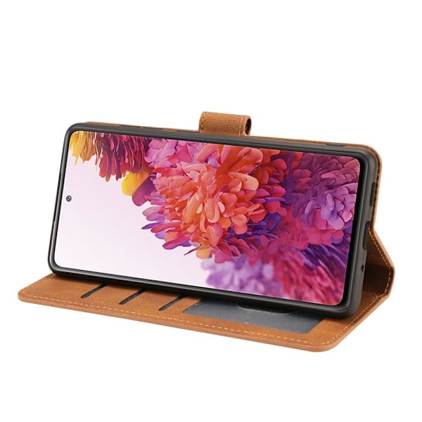 Samsung Galaxy S20 FE - Klassiskt Läder Fodral - Brun Brown Brun