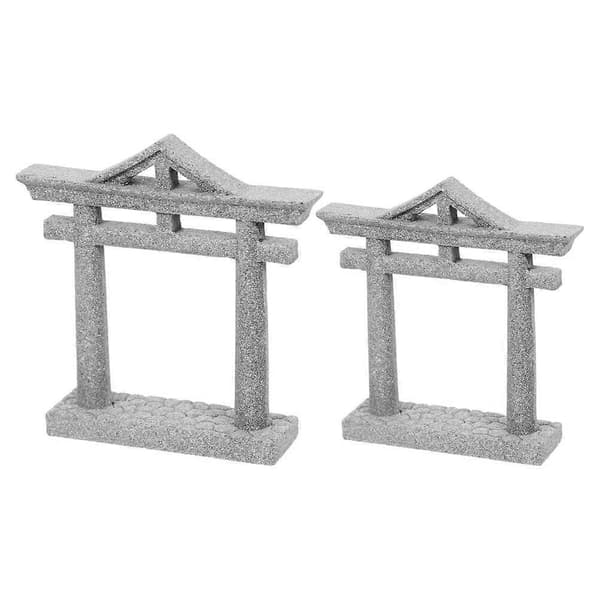 2 stk. fisketank Torii-portdekorasjon Brolandskapspynt Akvarielandskaprekvisitt
