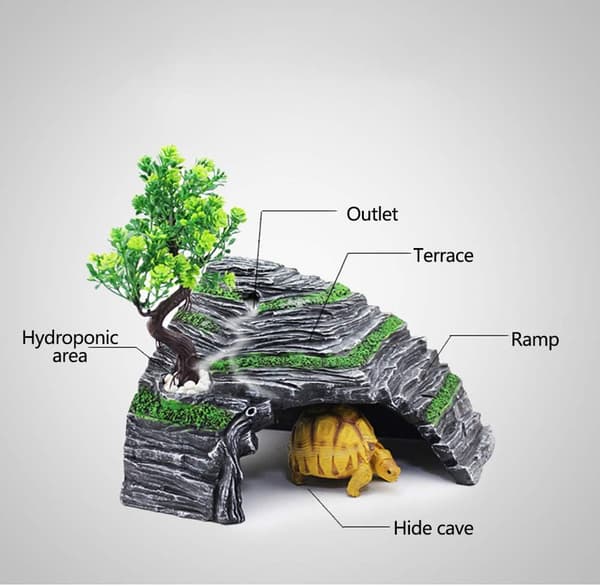 Krybdyrskjul Terrarium Skjulested Skildpadderampe Platform Habitat De