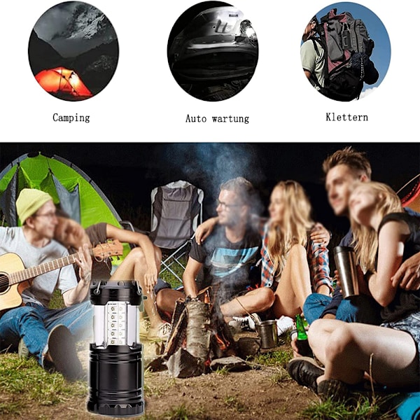 Portabel Hopfällbar LED Campinglykta, Din Mångsidiga Följeslagare För Äventyr Och Nödsituationer, Designad För Optimal Ljusstyrka Och Hållbarhet