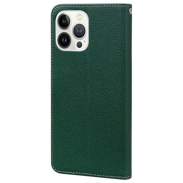 (För iPhone 11) PU-läder plånboksfodral med kortfack, magnetisk kungsblå gul