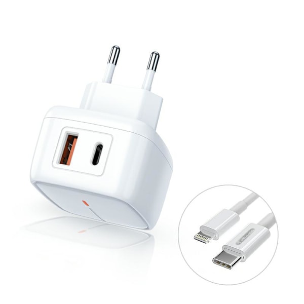 18W double väggladdare med Lightning kabel