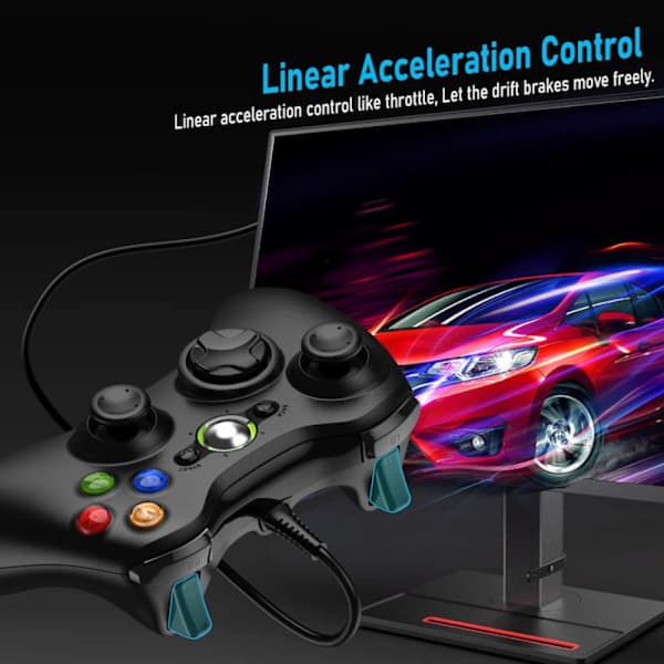 X-Box 360 Kablet Gamepad, USB-forbindelse til X-Box 360 & Slim Konsol og PC