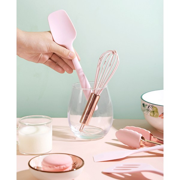 Diskmaskinssäkra silikonspatlar, non-stick BPA-fria verktyg, värmebeständiga upp till 200°C, lättrengjorda köksredskap för matlagning och bakning (Set innehåller