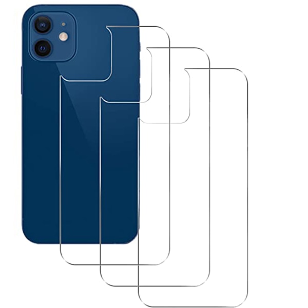 3-PACK (iPhone 12 Mini) BAKSIDA Skärmskydd (9H) Transparent