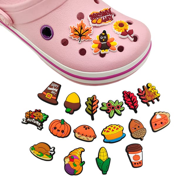 20 stk. Sko-tilbehør i Thanksgiving-serien for Croc Charms for Te