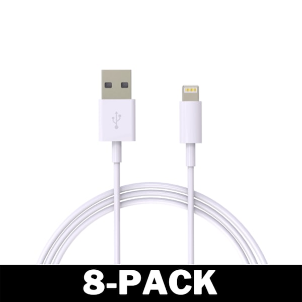 2M Lightning Snabb Laddare Kabel Till iPhone Vit iOS14 2-Pack