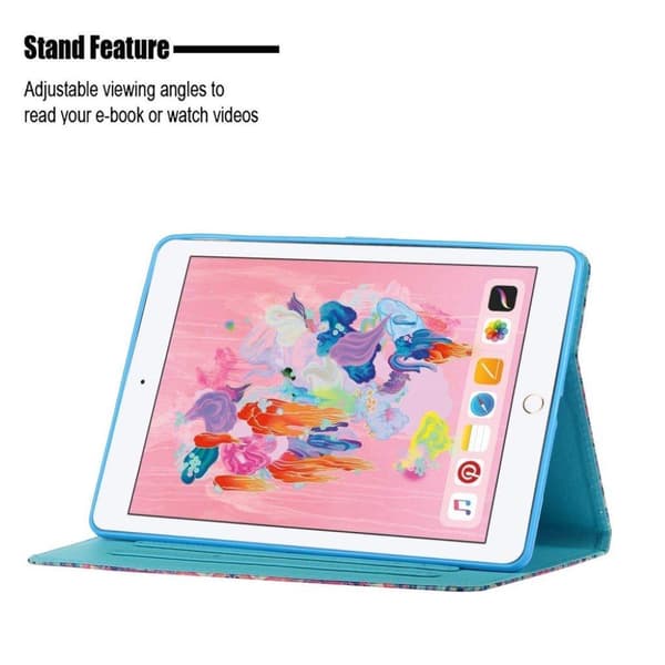 iPad 10.2, 2019, mönstrat flipfodral, läder, flerfärgad