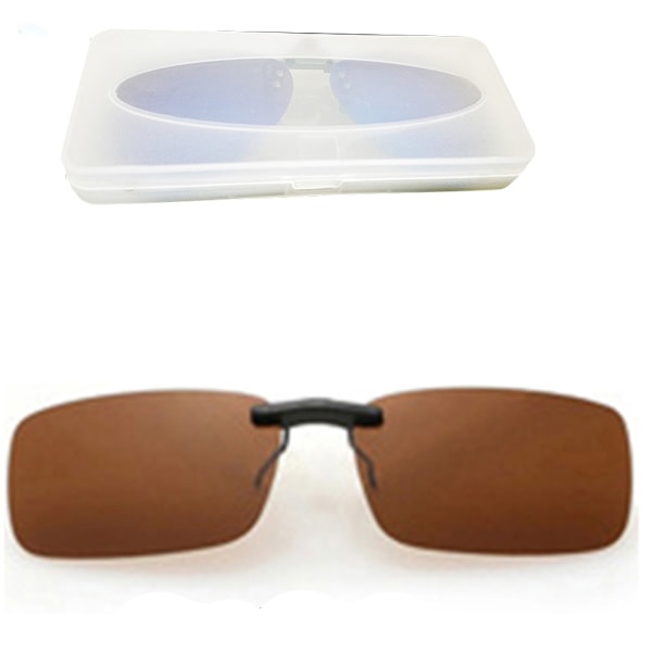 Effektfulla Clip-on Solglasögon Polarized Brun