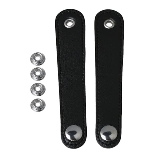 Svarta Bälgremmar med Spännen 10cm för Dragspel, 2-pack