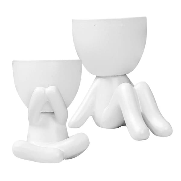 2 stk. figurformede keramiske sukkulentpotter, kaktusblomsterpotter, plantepotter