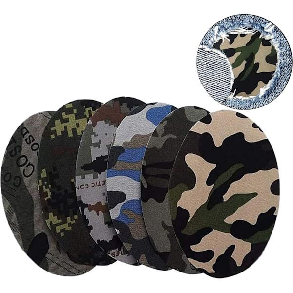 12 stk. lapper, camouflage ovale stoflapper, ovale stoflapper