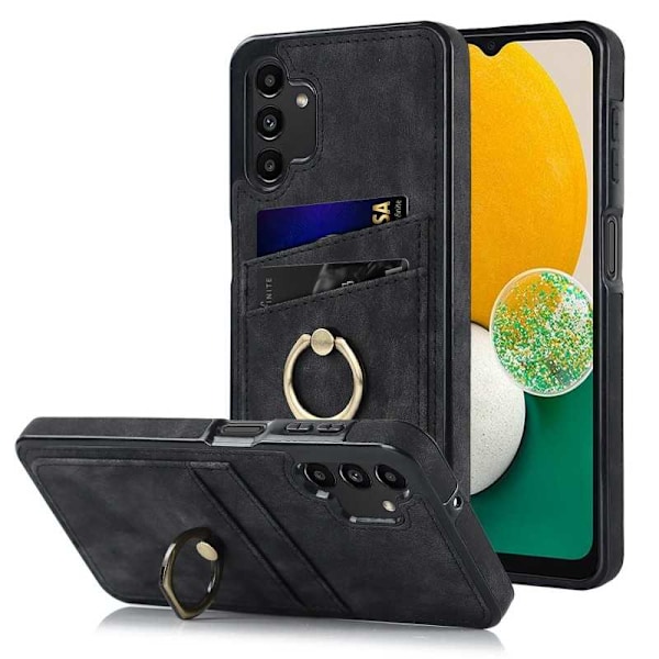 Samsung A13 5G / A04s Mobilskal med Korthållare Retro V4 Svart
