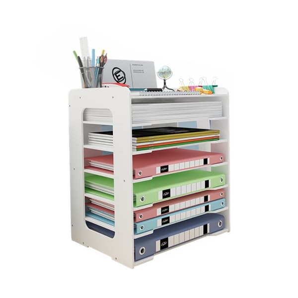 Skrivebordsdokumentbehandler, miljøvennlig PVC-scrapbookpapir-oppbevaringsorganisator for rask montering, giftfritt materiale, verktøyfri montering,