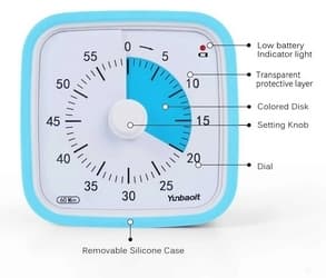 Blå Visuell Timer 60min - Klassrum Skola för Barn