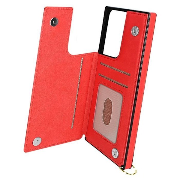Samsung Galaxy S21 Ultra Multifunction Cord Case med röd snodd Röd