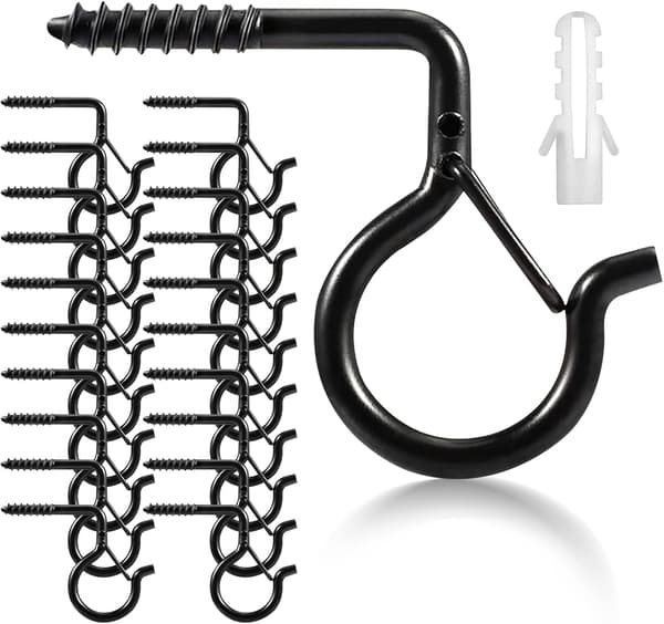 24-pack skruvkrokar, Q-Hanger takkrokar med säkerhetsspänne, W