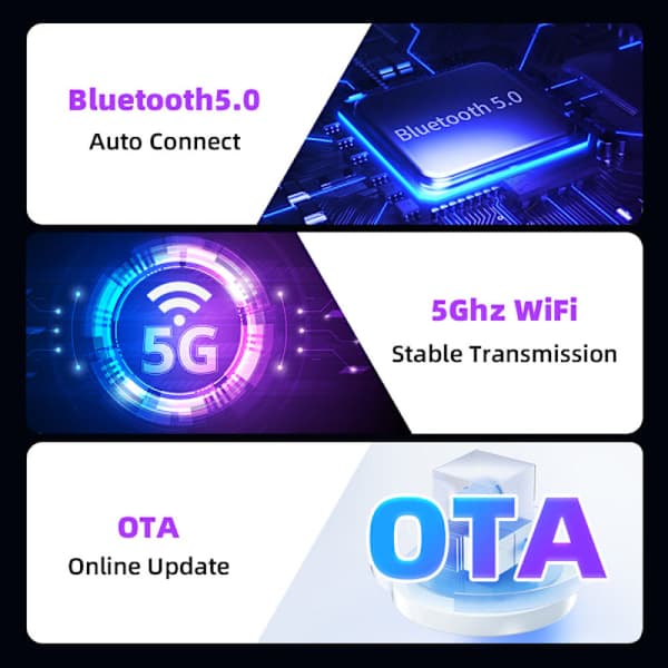 Langaton CarPlay- ja Android Auto -sovitin 2025 – Helppo Plug & Play, nopea yhteys, sopii iPhoneen ja Androidiin