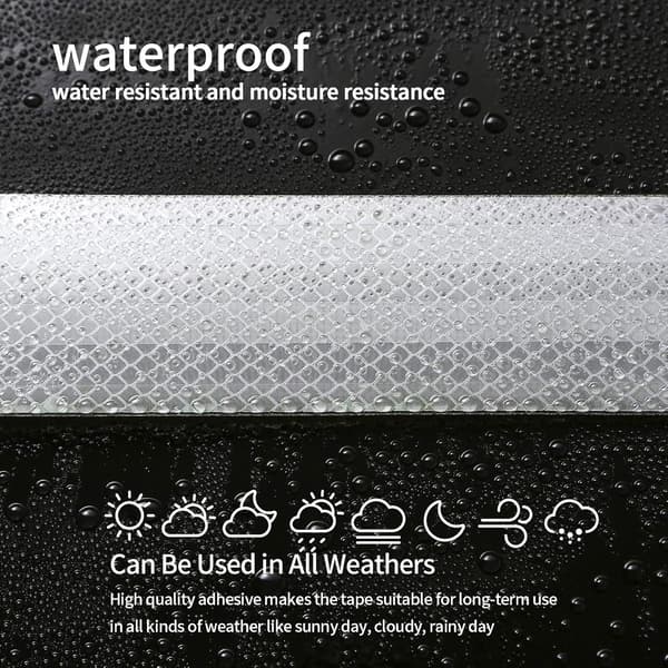 Vit Reflekterande Tejp, 10M*5cm Reflektor Tejp Vattentät Utomhus