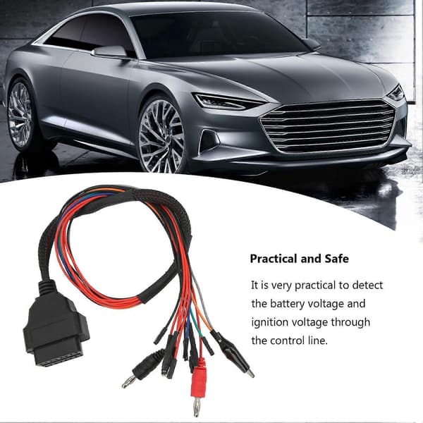 OBD2 diagnoseadapter 12V-24V ABS varmebestandig slitesterk universell for bil MPPS V21