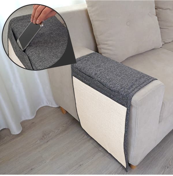 Katteskrapematte Skrapebeskyttelse Sofa for Katt, Sofakatteskrapematte, Møbelbeskyttelse, Skrapebeskyttelse for Polstrede Møbler (130X45Cm)