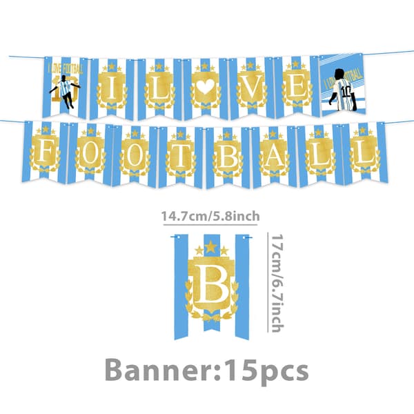 66 stk. VM-tema Argentina nr. 10 festsett for bursdagsdekorasjoner
