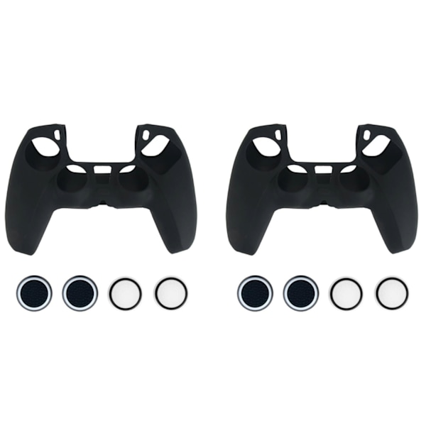 2x Silikonskydd för Playstation 5 PS5 Kontroll - Svart Svart one size